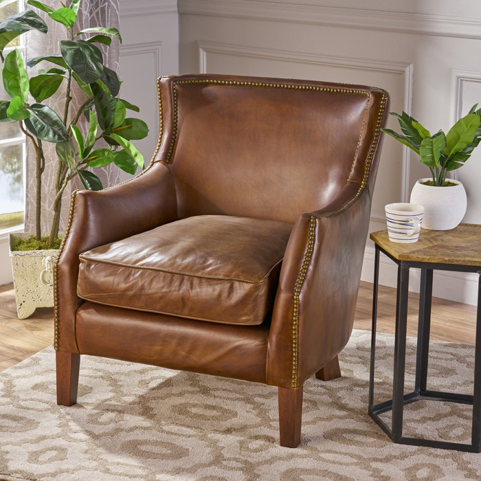 Darby Home Co Colyer 32'' Wide Genuine Leather Armchair & Reviews Wayfair